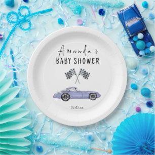 Race car Baby Dusche Pappteller