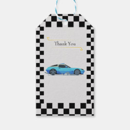 Race Car Baby Dusche Thema Geschenkanhänger