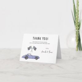 Race car Baby Dusche - vielen Dank Dankeskarte