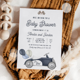 Race Car Baby Shower Boy Blue Race Car Shower Einladung