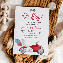 Race Car Baby Shower Boy Red Race Car Shower Einladung