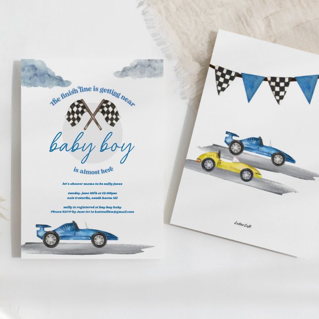 Race Car Baby Shower Einladungen (Von Creator hochgeladen)
