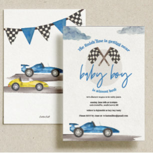 Race Car Baby Shower Einladungen