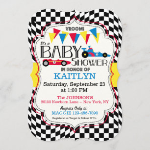 Race Car Baby Shower Einladungskarte