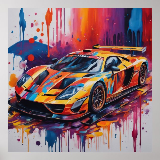 Race Car behalten oder Ihr eigenes Fahrzeug entwer Poster (Vorne)