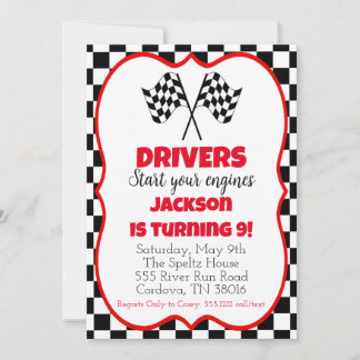 Race Car Birthday Einladung