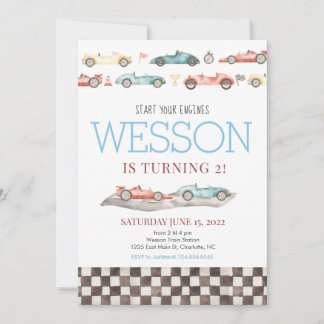 Race Car Birthday Einladung