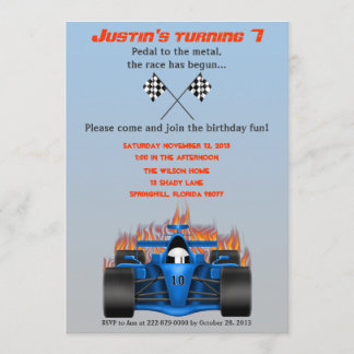 Race Car Birthday Einladung