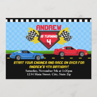 Race Car Birthday Einladung 12x18 Card Einladungen