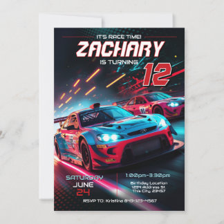 Race Car Birthday Einladung | Einladung
