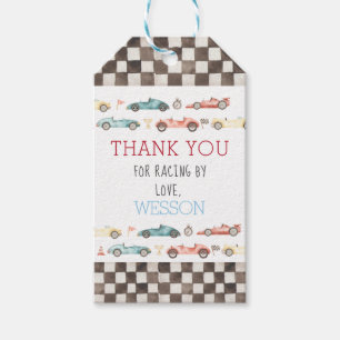 Race Car Birthday Gefälligkeitstags Geschenkanhänger