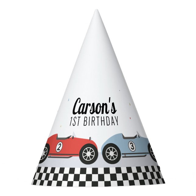 Race Car Birthday Party Hits Partyhütchen (Vorderseite)