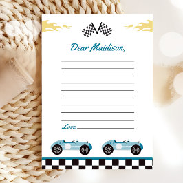 Race Car Birthday Party Time Kapsel Note Card Dankeskarte