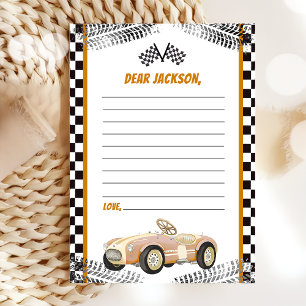 Race Car Birthday Party Time Kapsel Note Card Dankeskarte