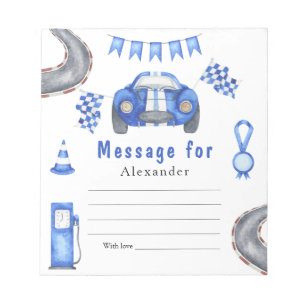 Race Car Birthday - Time Capsule Message Notizblock