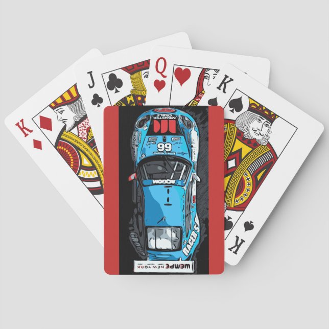 RACE CAR - Blau Spielkarten (Rückseite)