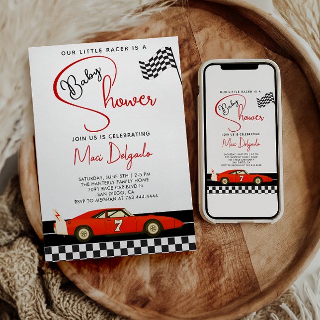 Race Car Boy Baby Shower |Fast and Fun Baby Shower Einladung (Von Creator hochgeladen)