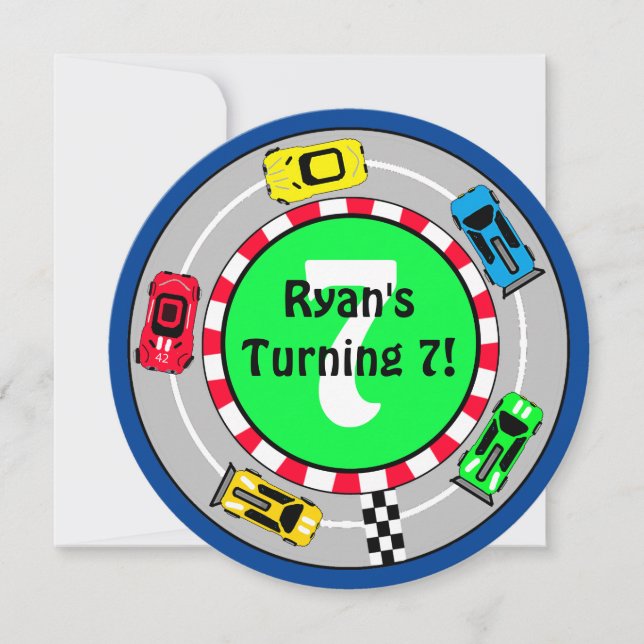 Race Car Boy's Birthday Invitation (Devant)