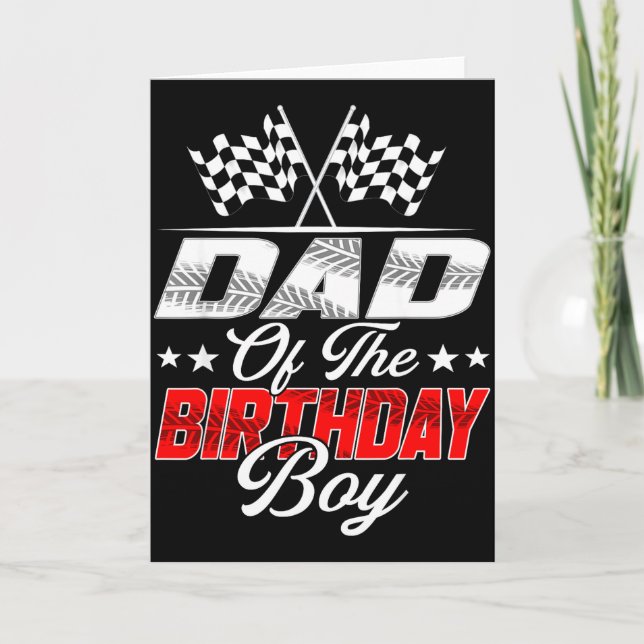 Race Car Dad Of The Birthday Boy Racing Family T C Karte (Vorderseite)