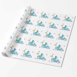 Race Car Driver Snowman Geschenkpapier