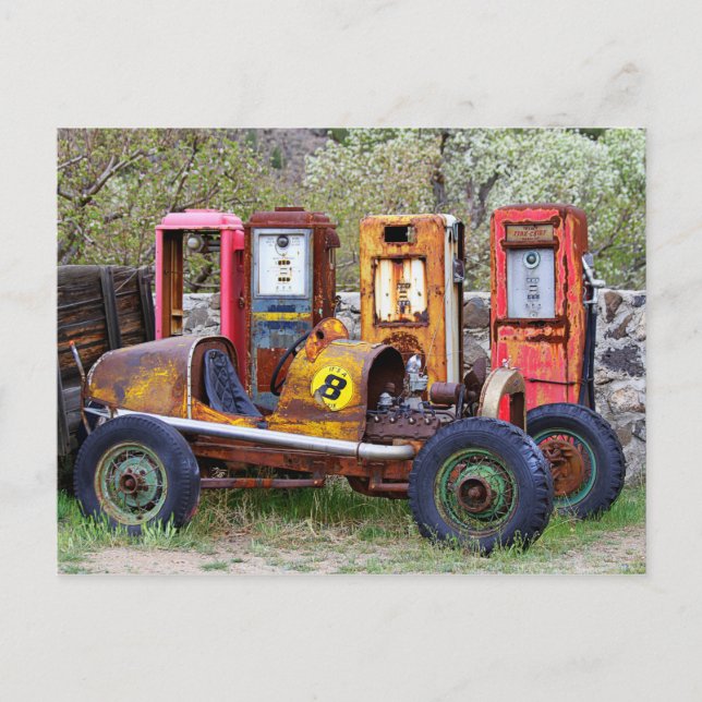 Race Car Endstation Postkarte (Vorderseite)