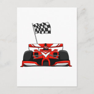 Race Car Extreme Cartoon  Hintergrundfarbe auswähl Postkarte