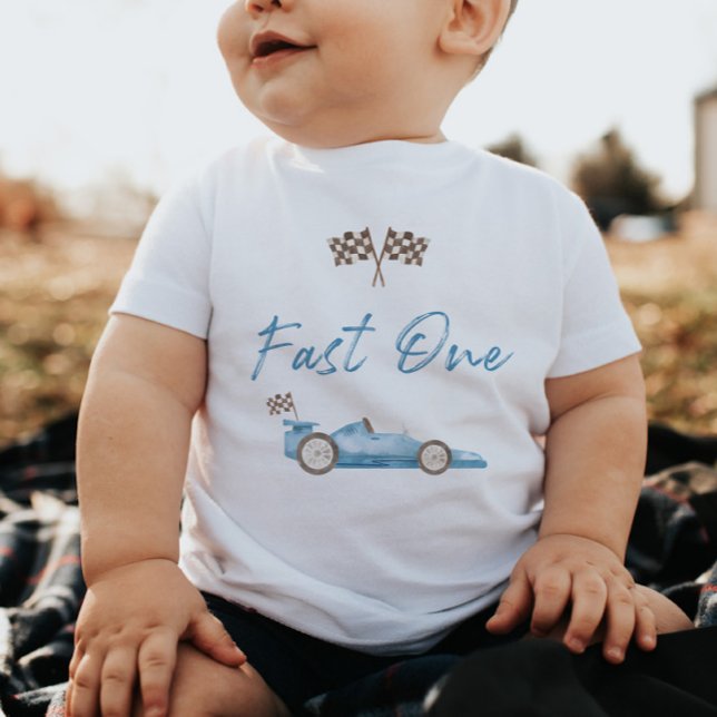 Race Car Fast One 1st Birthday T-shirt (Créateur téléchargé)