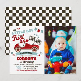 Race Car Fête à thème Invitation pour le 2e annive