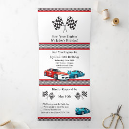 Race Car Geburtstag, 10. Geburtstag Einladung
