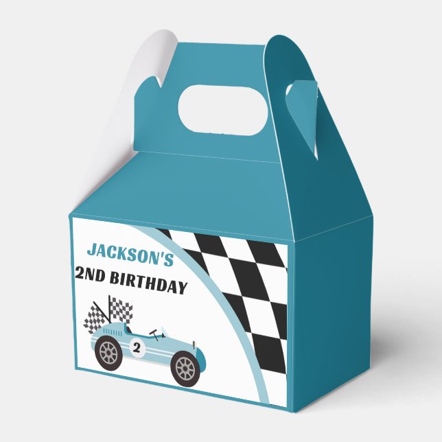 Race Car Geburtstagsparty Geschenkschachtel (Vorderseite)