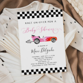 Race Car Girl Baby Shower Einladung