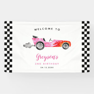 Race Car Girl Fête d'anniversaire bannière de bien