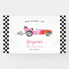 Race Car Girl Geburtstagsparty Willkommensbanner Banner