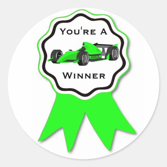 Race Car Green Ribbon Aufkleber (Vorderseite)