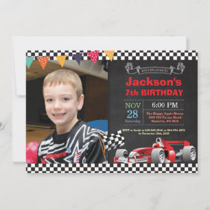 Race Car Invitation Anniversaire. Soirée d'anniver