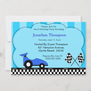 Race Car Invitations Anniversaire