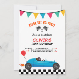 Race Car Kindergeburtstag Party Grußkarte Ankündigung