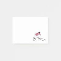 Race Car Line Zeichnend mit britischer Flagge