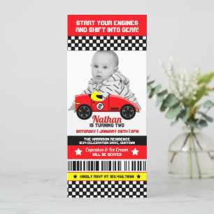 Race Car Modèle photo Anniversaire Fête Invitation