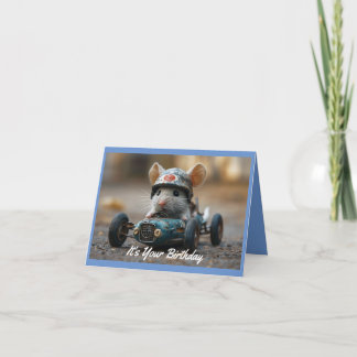 Race Car Mouse Geburtstagskarte Karte