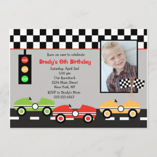 Race Car Racecar Brithday Boys Einladung zum Gebur