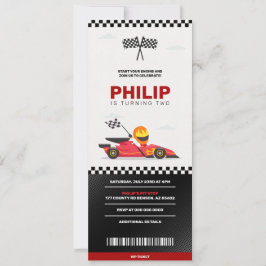 Race Car Racing Boy Birthday Party Ticket Einladung