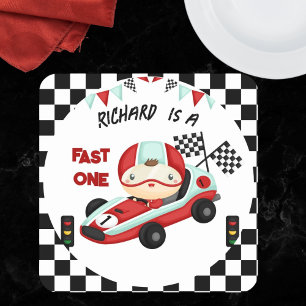 Race Car Racing Kindertheater Quadratischer Aufkleber