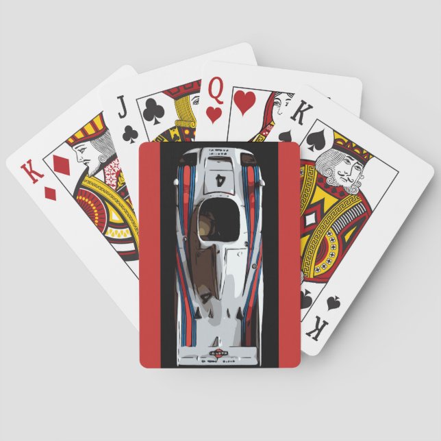 RACE CAR - rot, weiß, blau Spielkarten (Rückseite)