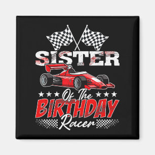 Race Car Schwester der Rennrennfamilie zum Geburts Magnet