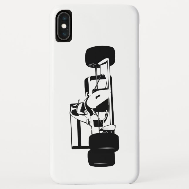 Race Car Silhouette schwarz-weiß Case-Mate iPhone Hülle (Rückseite)