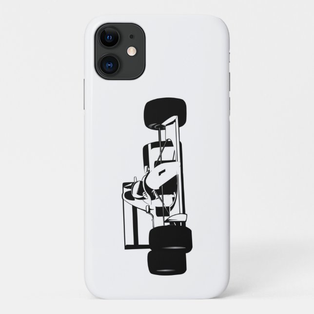 Race Car Silhouette schwarz-weiß Case-Mate iPhone Hülle (Rückseite)