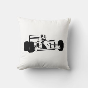 Race Car Silhouette schwarz-weiß Kissen