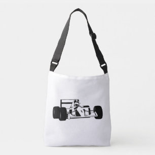 Race Car Silhouette schwarz-weiß Tragetaschen Mit Langen Trägern