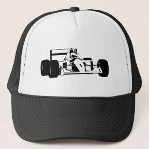 Race Car Silhouette schwarz-weiß Truckerkappe